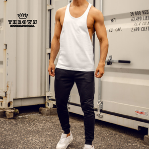 เสื้อกล้ามผ้าคอตตอนสุดหรูสำหรับผู้ชายเสื้อกล้ามถักสำหรับใส่วิ่งออกกำลังกายเสื้อผ้าแนวสตรีทระบายอากาศได้ดีโลโก้ออกแบบได้ตามต้องการ - Product Image 5