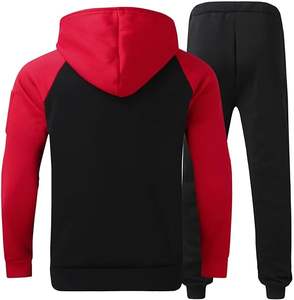 Sweat-shirt 2 pièces décontracté d'hiver pour hommes, couleur unie, manches longues, pull à capuche, jogging, vêtements de sport, vêtements de tous les jours, respirant - Product Image 2