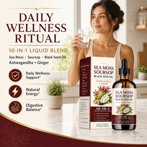 Suplemento <span class=keywords><strong>de</strong></span> Bienestar Mayorista 10 en 1 con Gotas <span class=keywords><strong>de</strong></span> Aceite <span class=keywords><strong>de</strong></span> Semilla Negra <span class=keywords><strong>de</strong></span> Guanábana y Musgo Marino, 120ml, con <span class=keywords><strong>Ashwagandha</strong></span> y Raíz <span class=keywords><strong>de</strong></span> Jengibre, OEM - Product Image 2