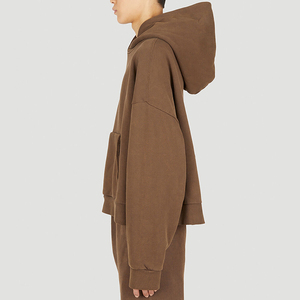 Sweats à capuche surdimensionnés délavés 100% coton à épaules tombantes pour hommes personnalisés sweats à capuche décontractés lourds pulls à capuche pour hommes - Product Image 4