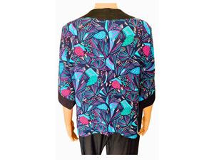 Elegantes Blusas Kimono de Rayón para Mujer, Manga Corta, Estampado Floral Geométrico Vintage, Moda Casual, Tejido Ecológico, Primavera Otoño - Product Image 2