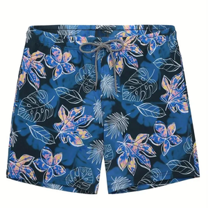 Pantalones cortos informales de algodón de cintura media para hombre, cintura alta, respetuosos con el medio ambiente, servicio OEM, pantalones cortos calientes con cordón, antiarrugas, estampado sólido - Product Image 3