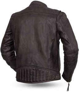 Blouson de moto Cafe Racer en cuir de luxe, imperméable, unisexe, toutes saisons, manches longues, fabricant OEM/ODM - Product Image 3