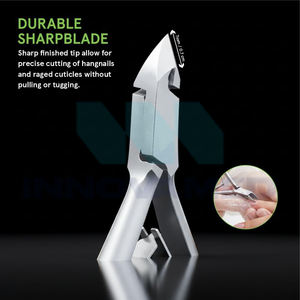 Pince à cuticules incurvée en acier inoxydable de haute qualité, durable, tendance, à large ouverture, logo personnalisé, manucure des doigts - Product Image 6