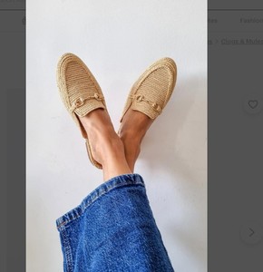 รองเท้า Raffia Slides, รองเท้าโมรอคโคแฮนด์เมด, รองเท้าสตรีปาล์มชนิดหนึ่ง, รองเท้าส้นแบน - Product Image 2