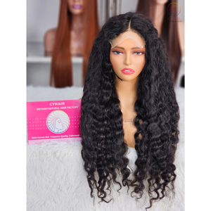 Vague d'eau cheveux humains droits 24 pouces 100% vierge cheveux bruts bonne qualité 13X4 Transparent pour Lace Front Wig - Product Image 2