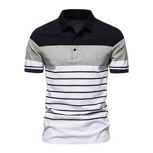 Chemises pour hommes de haute qualité en polyester/coton tricoté uni pour l'été, logo brodé personnalisé, design imprimé, manches courtes, 2024 - Product Image 5