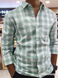 100% Cotton Checked Slim Fit Casual <b>Shirt</b> <b>with</b> Patch <b>Pocket</b> Breathable and Eco-Friendly Summer Horn Button Closure - Product Image 3