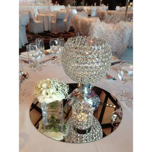 Bougeoir en argent cristal scintillant piédestal base en métal centres de table pour décorations d'événements de table de mariage - Product Image 6