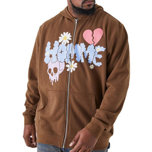 Sudaderas con capucha y sudaderas de hombre de lana de peso pesado Logotipo de impresión personalizado 100% algodón para otoño - Product Image 4