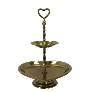 Soporte de madera de mango de 3 niveles para pastel, torre de caramelo para decoración de fiesta, color marrón natural, níquel y plateado - Product Image 3