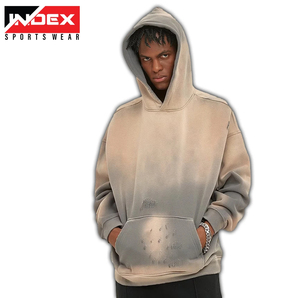 Sudadera con Capucha para Hombre Index Sportswear, 100% Algodón, Felpa Francesa, Lavada, Talla Grande, Color Sólido, Estilo Casual para Otoño - Product Image 1