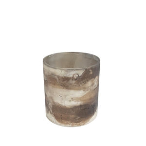 Porte-bougie rond en verre votif, cuivre Antique avec couleur argent, Style moderne, récipients et bocaux - Product Image 4