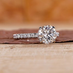 แหวนเพชรทรงกลม 2.0 กะรัต เพชรเพาะเลี้ยงในห้องปฏิบัติการ แหวนหมั้น แหวนแต่งงาน ประดับเพชรแบบพาเว่ วงแหวนสองวงซ้อนกัน ของขวัญวันครบรอบ แหวนเพชรสำหรับผู้หญิง - Product Image 4