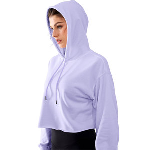Ropa de calle con logotipo personalizado, sudadera de mujer, pulóver, sudaderas con capucha de gimnasio, Sudadera corta para mujer, conjunto de Top corto informal con capucha para mujer - Product Image 4