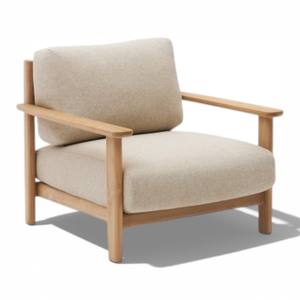 Canapé de jardin moderne de style ferme avec cadre en teck et tissu résistant aux intempéries, idéal pour les espaces extérieurs, les centres commerciaux et les entrepôts. - Product Image 6