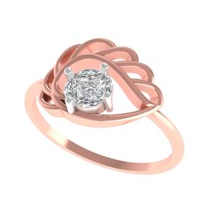 Prix de vente bon marché de haute qualité meilleure bague de fiançailles en diamant plaqué or rose 14K design élégant anniversaire - Product Image 3