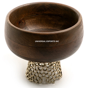 Bol à chocolat décoratif martelé, finition personnalisée, fait main, élégant et classique, en bois - Product Image 6