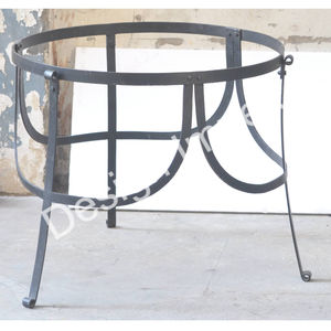 Grand support de foyer affichage de pelouse de jardin grand support de bol de feu de joie support de feu Kadai matériel fer rustique - Product Image 2