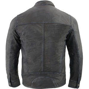 Venta caliente Chaquetas de hombre de talla grande personalizadas Nueva moda Chaqueta de cuero negro para hombre Chaqueta de cuero genuino de alta calidad - Product Image 3