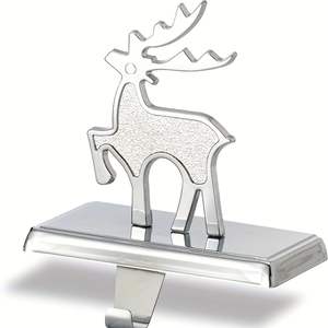 Simple minimalist metal <b>Christmas</b> <b>stocking</b> <b>holder</b> for fireplace elegant modern decor sturdy durable festive hanging hook - Product Image 6