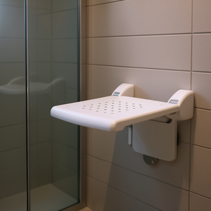 Siège mural pliable blanc 42x51cm, équipement de sécurité pour salle de bain, charge maximale 125 kg PR WS PP BX - Product Image 3