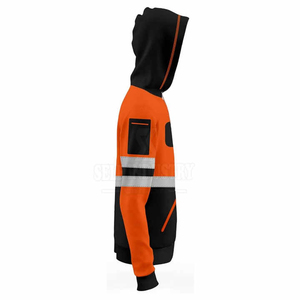 Custom Made Reflective Safety <b>Hoodie</b> with Bright Neon Colors for Utility Workers and Night Shift Staff - Product Image 4