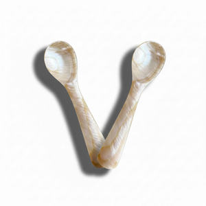 Cuillères en nacre personnalisées avec logo, vente en gros, cuillères en coquille de mer naturelle pour le service de cuisine gastronomique - Product Image 3