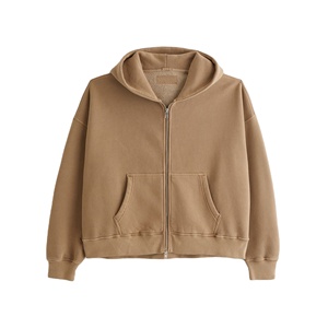 Sweats à capuche zippés pour hommes, épaule tombante, 100% coton, tissu doux, taille confortable avec personnalisation - Product Image 1