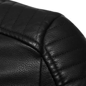 Veste d'hiver en cuir pour homme, style nouveau, durable, prix imbattable, logo personnalisé, coupe-vent, imperméable, écologique, col montant, fermeture éclair avant - Product Image 4