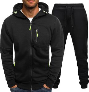 Conjunto de chándal para hombre, chándal de 2 piezas con cremallera y capucha, conjunto de chándal, chándal informal de manga larga, conjunto de entrenamiento para correr - Product Image 2