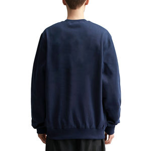 Sudadera de cuello redondo de algodón 100% personalizada, sudadera de calle de gran tamaño de lujo con patrón sólido, diseño en blanco de alta calidad - Product Image 3