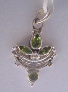 Shah Gems Handmade 925 Sterling Silver <b>Peridot</b> <b>Pendant</b> for Women Rose Gold Bezel Setting with Animal Pattern Charm - Product Image 1