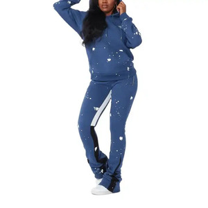 Wholesale Men's Winter Streetwear Customized Printed Cotton Sweatpants Hoodie Sets High Quality French Terry <b>Tracksuits</b> Quick - Product Image 2
