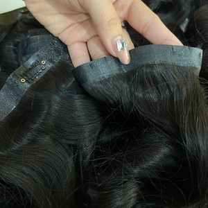 Venta caliente PU Clip-In sin costuras cutícula alineada Natural negro crudo vietnamita extensiones de cabello humano - Product Image 4