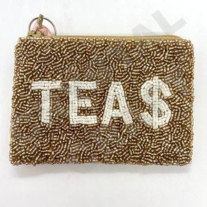 Portefeuille pochette à monnaie en perles de graines personnalisées au design vert citron beau porte-monnaie avec caractéristiques d'accessoires à la mode - Product Image 2