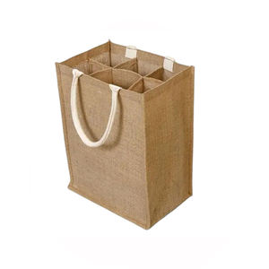 Best Price High Quality <b>Mini</b> Organic Wine Bottle Jute Bag Custom Logo <b>Canvas</b> Fabric From Indian Supplier - Product Image 1