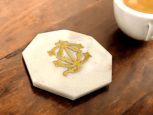 Posavasos hexagonales de piedra con nombre personalizado de diseño clásico único directo del fabricante, alfombrillas y almohadillas de 5mm de espesor para regalar - Product Image 5