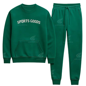 Ensemble de survêtements pour hommes en tissu polaire de coton de haute qualité, logo personnalisé, deux pièces, jogging, tenue de sport, coupe régulière, hiver - Product Image 1