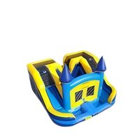 Jeux combo gonflables secs et humides 4 en 1, château gonflable avec toboggan à double voie à vendre