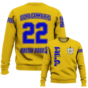 Sigma Gamma Rho เสื้อสเวตเตอร์คอกลมสีฟ้าสีทองแบบสวมหัวเสื้อฟลีซแบบพรีเมียมเสื้อสวมหัวสำหรับผู้หญิงเสื้อผ้าแฟชั่นสำหรับฤดูหนาว - Product Image 6