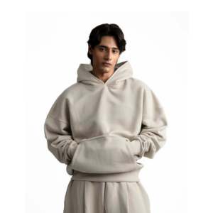 Sudadera Y27 Ultra Heavy de Algodón Orgánico Color Taupe Ahumado [Defecto de Fábrica] Venta Final Tallas XXS-XL Etiqueta Personalizada Tejido French Terry - Product Image 1