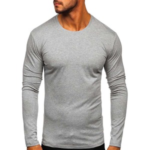 T-shirt noir uni unisexe décontracté Chemises à manches longues personnalisées T-pour hommes en gros - Product Image 2