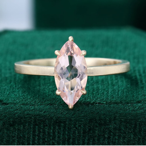 แหวนหมั้นเพชรมาร์คีส์แหวนรัศมี14K โรสโกลด์พร้อมของขวัญสำหรับปาร์ตี้งานแต่งงานโมอิสซาไนต์แบบปรับแต่ง2ct - Product Image 1