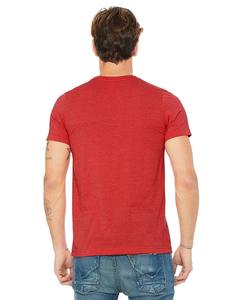 T-shirt pour homme en coton 100% respirant, léger, uni, couleur rouge, personnalisable en gros pour l'été - Product Image 3