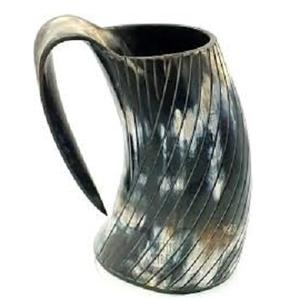 Taza de cuerno de búfalo de diseño único, taza para beber de cerveza vikinga con mango de agarre, tazas de cocina y oficina/decoración del hogar, uso de vajilla - Product Image 4