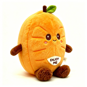 Orange Plush, Fruit Stuffed Toy, cuddle Fruit Plush, Citrus Plush Pillow - Product Image 2