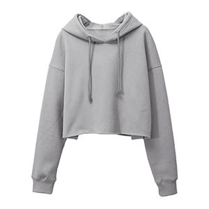 Sweat à capuche en coton sur mesure pour femmes, haut court d'hiver, service OEM, Streetwear de haute qualité, léger et respirant - Product Image 1