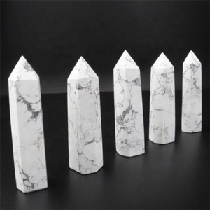 Torre de Cristal de Howlite Pulida a Mano, Punta de Piedra Preciosa Blanca para Reiki, Equilibrio de Chakras, Decoración del Hogar Feng Shui y Regalo de Boda - Product Image 2