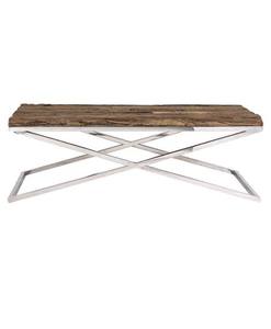 Mesa de comedor de madera maciza Kensington Classic de 100 años con consola moderna de acero inoxidable 1/2 juego de muebles de consola de oficina - Product Image 3